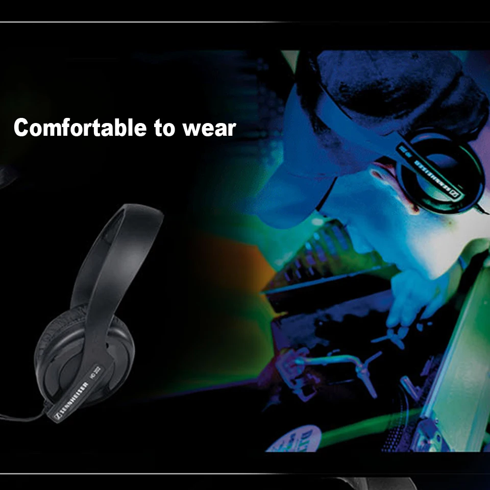 Sennheiser HD202 Slúchadlá pre Smartphony Hudby Hlbokých Basov, 3,5 mm Káblové Izolácia Hluku Stereo Slúchadlá Šport Gaming Headset