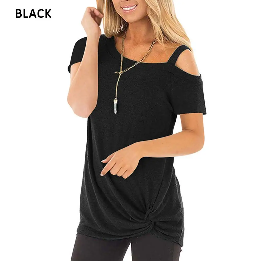 Sexy Tričko Ženy za Studena-ramenný Krátky Rukáv 2020 Nové Letné Tee Košele Ženy Oblečenie Móda Kravatu Dlho Tees Žena camiseta