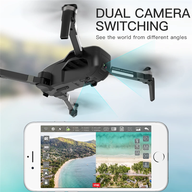 SG906 GPS Drone s Wifi FPV 4K Kamera Tri osi anti-shake Gimbal Striedavé Profesionálne Quadcopter Drons vs S167 E58 SG106