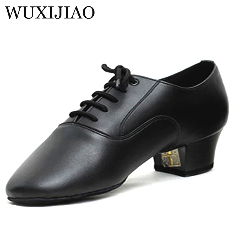 Shengzixue Mužov latinské tanečné topánky pravej kože Spoločenský tanec topánky s Nízkym podpätkom 2,2 cm veľká veľkosť Strany Štvorca tanečné topánky