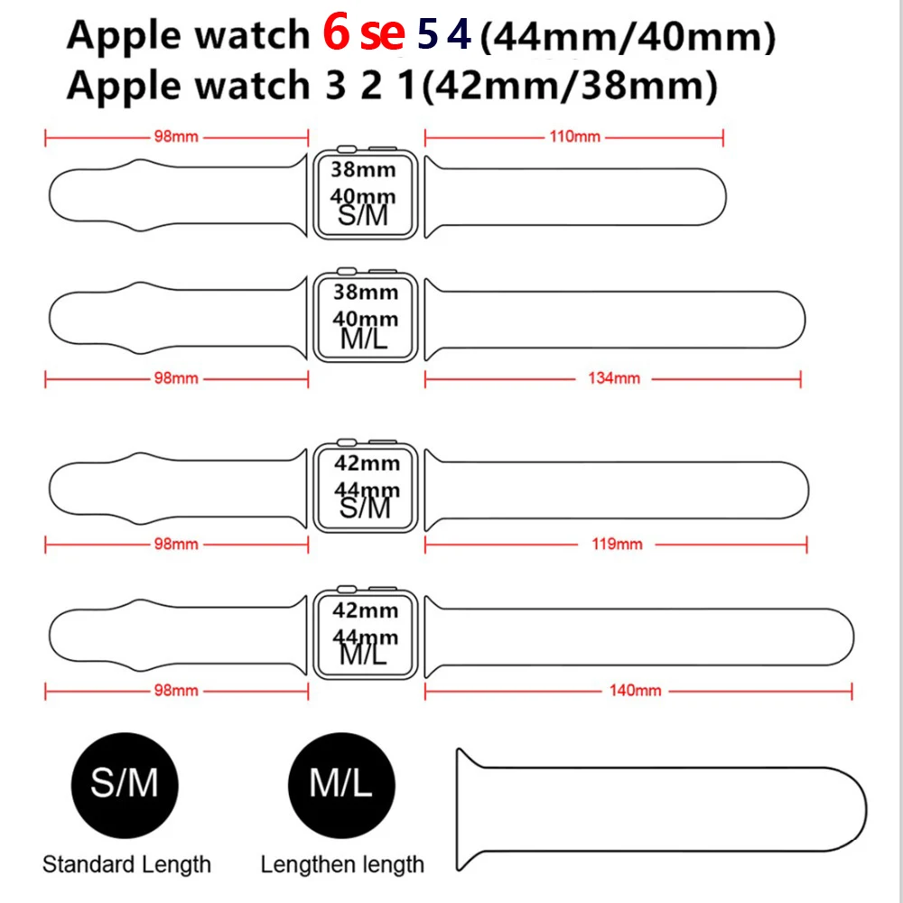 Silikónové Popruh Pre Apple Hodinky kapela 40 mm 44 mm 38 mm 42mm Gumový pás smartwatch náramok Sport náramok iWatch serie se 3 4 5 6
