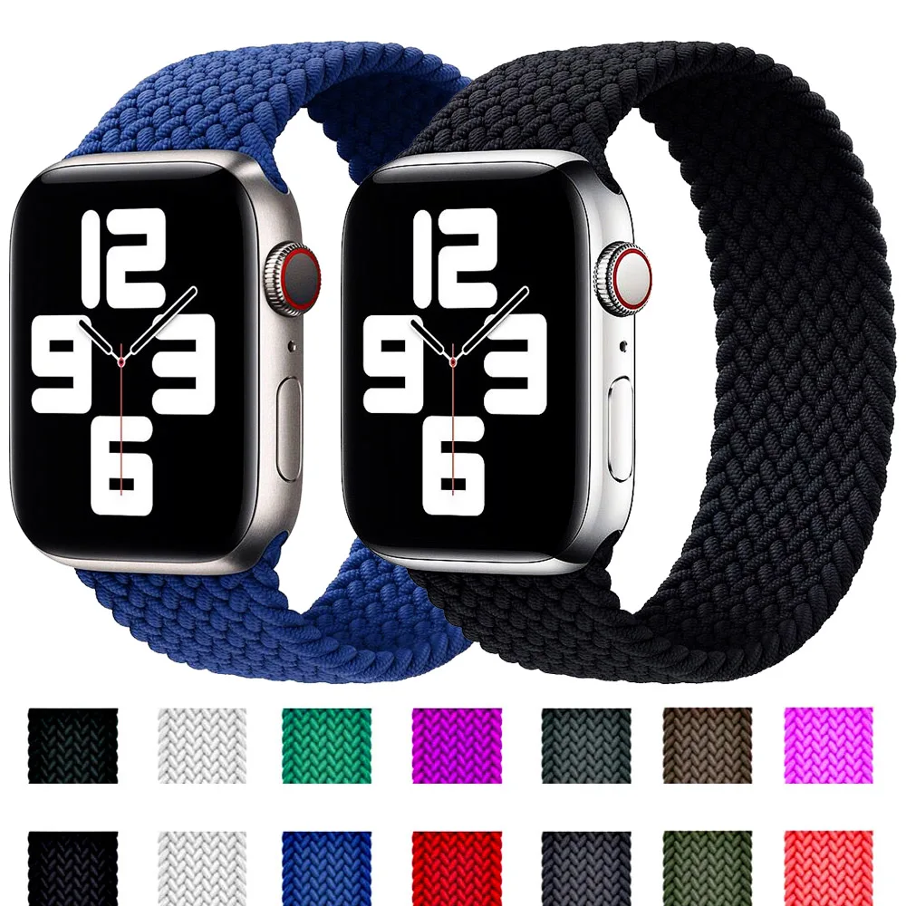 Silikónové Sólo Slučky popruh Pre Apple hodinky kapela 44 mm 40 mm 38 mm 42mm Nylon Textílie Textúra iwatch series 3 4 5 se 6 nahradiť popruh