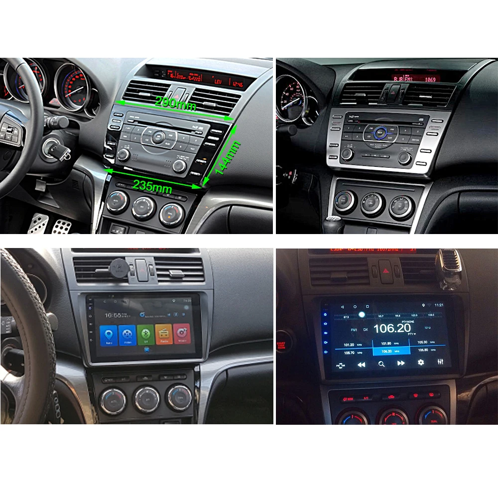 SINOSMART Auta GPS Navigácie Prehrávač pre Mazda 6 Podporu BOSE Soundsport Free Audio 8 core CPU, DSP Podpora 4G LTE 2008-12