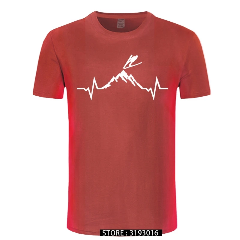 Skoky Na Lyžiach Tep T Shirt Pohodlné Jar Pôvodné S - Darček Bavlna Znak Štandard Tričko