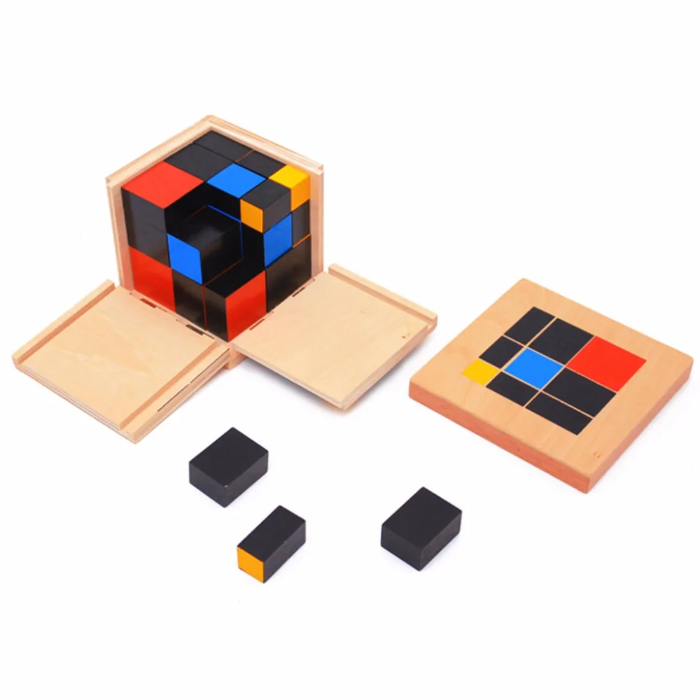 Skoré Vzdelávanie Vzdelávacie Hračky Montessori Drevené Trinomial Cube pre Batoľatá