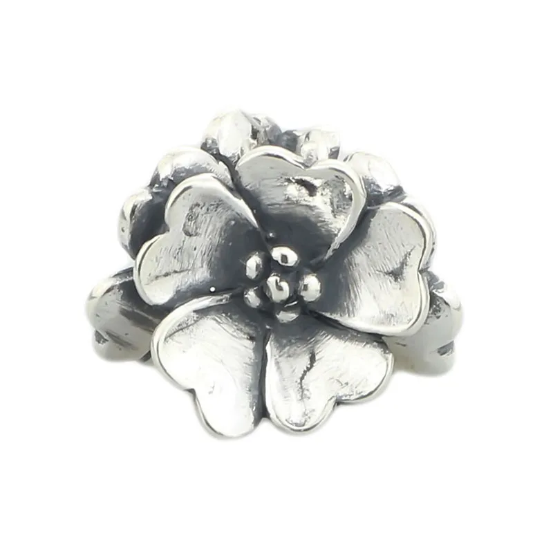 Skutočné 925 Sterling Silver Apple Blossom Kúzlo Korálky Fit Európskeho 3 mm Náramok & Náhrdelník Šperky