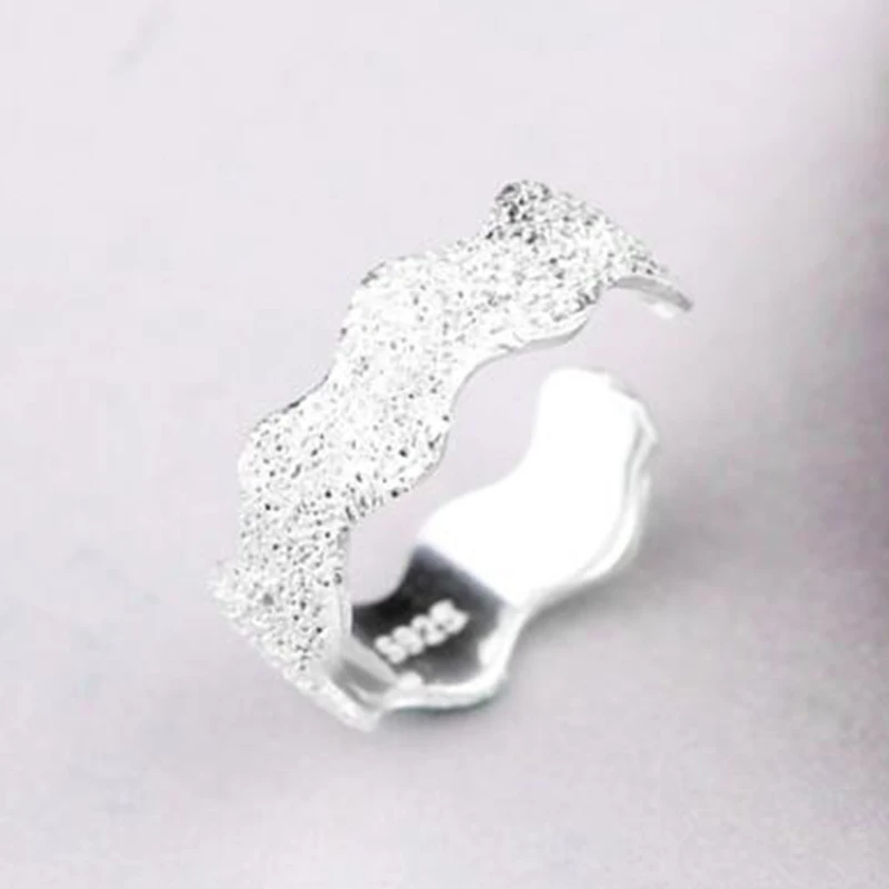 Skutočné 925 Sterling Silver Prst Prstene Pre Ženy Jednoduchá Vlna Dizajn Strany, Nastaviteľné Otváranie Chvost Koleno Krúžok Šperky