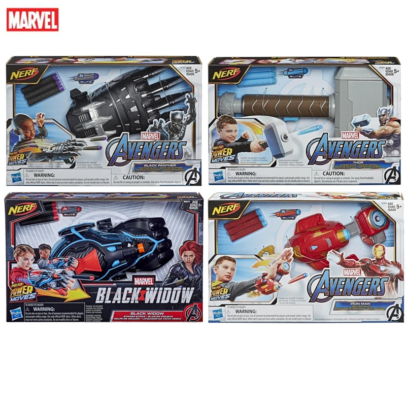 Skutočné Hasbro Marvel Avengers Koncovka Nerf Moc Pohybuje Thor Iron Man Black Panther Black Okno Zbraň Launcher Hračky Pre Deti, Darčeky