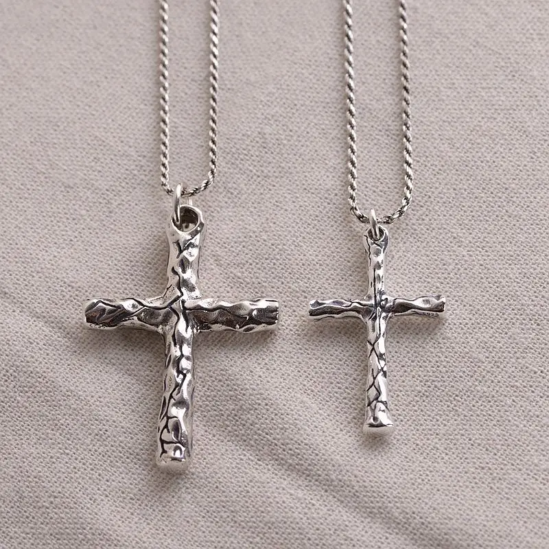 Skutočný Čistý 925 Sterling Silver Jednoduchý Kríž Prívesok Pre Mužov A Ženy, Páry Viking Christian Šperky