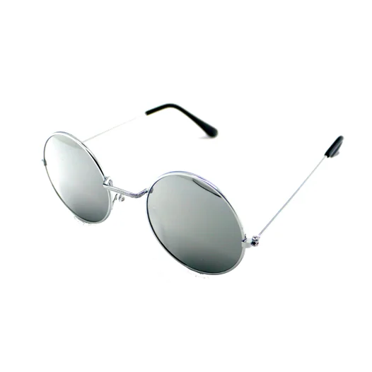 Slnečné okuliare Hippie Retro Kolo Muž, Žena, UV 400 Zrkadlo strieborné