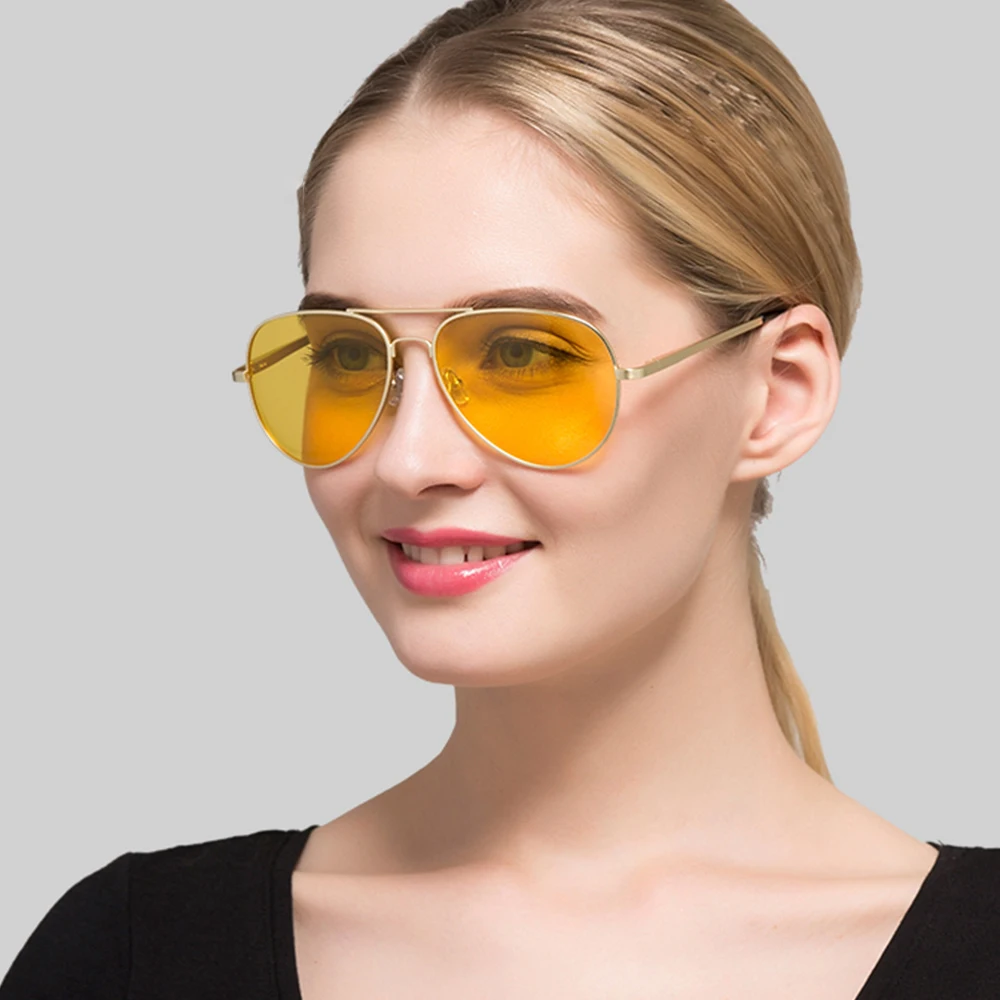 Slnečné okuliare Mužov Žltá Nočné Videnie Objektív Anti-oslneniu Vodiča Okuliare Pre Mužov Pilot Polarizované slnečné Okuliare pre Mužov, Ženy Dropshipping