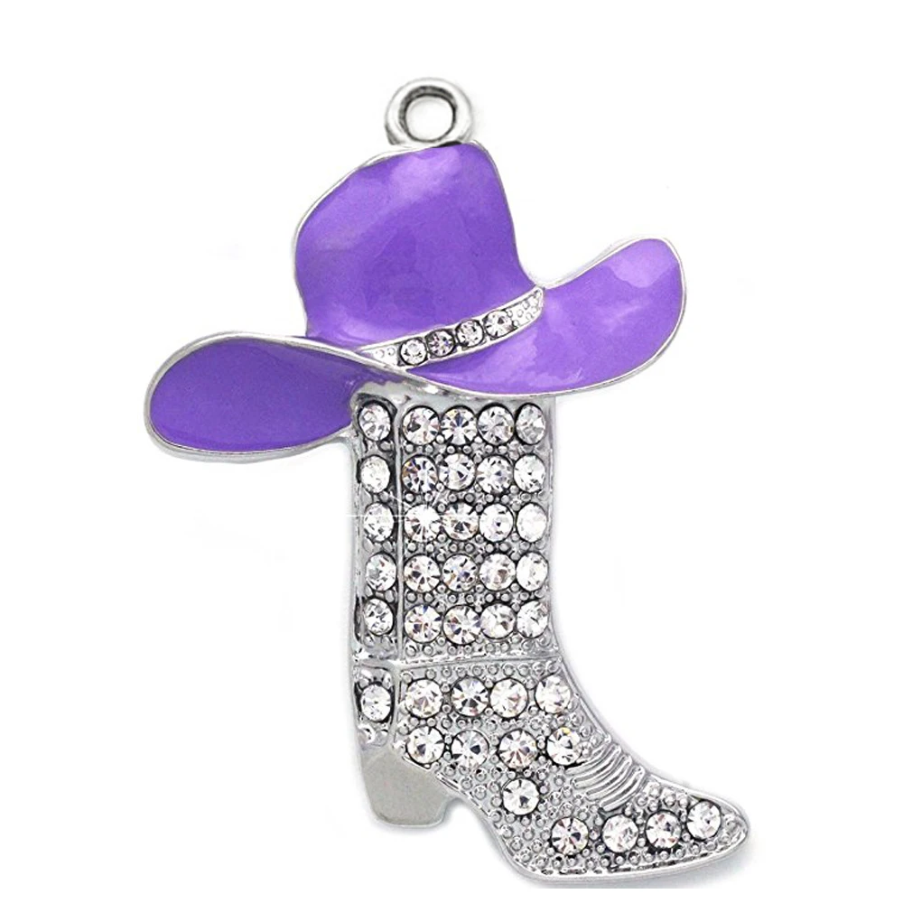 Smalt farba klobúk white crystal boot kúzlo cowboys cowgirls náramok, náhrdelník, takže suvenír darček príslušenstvo urob si sám