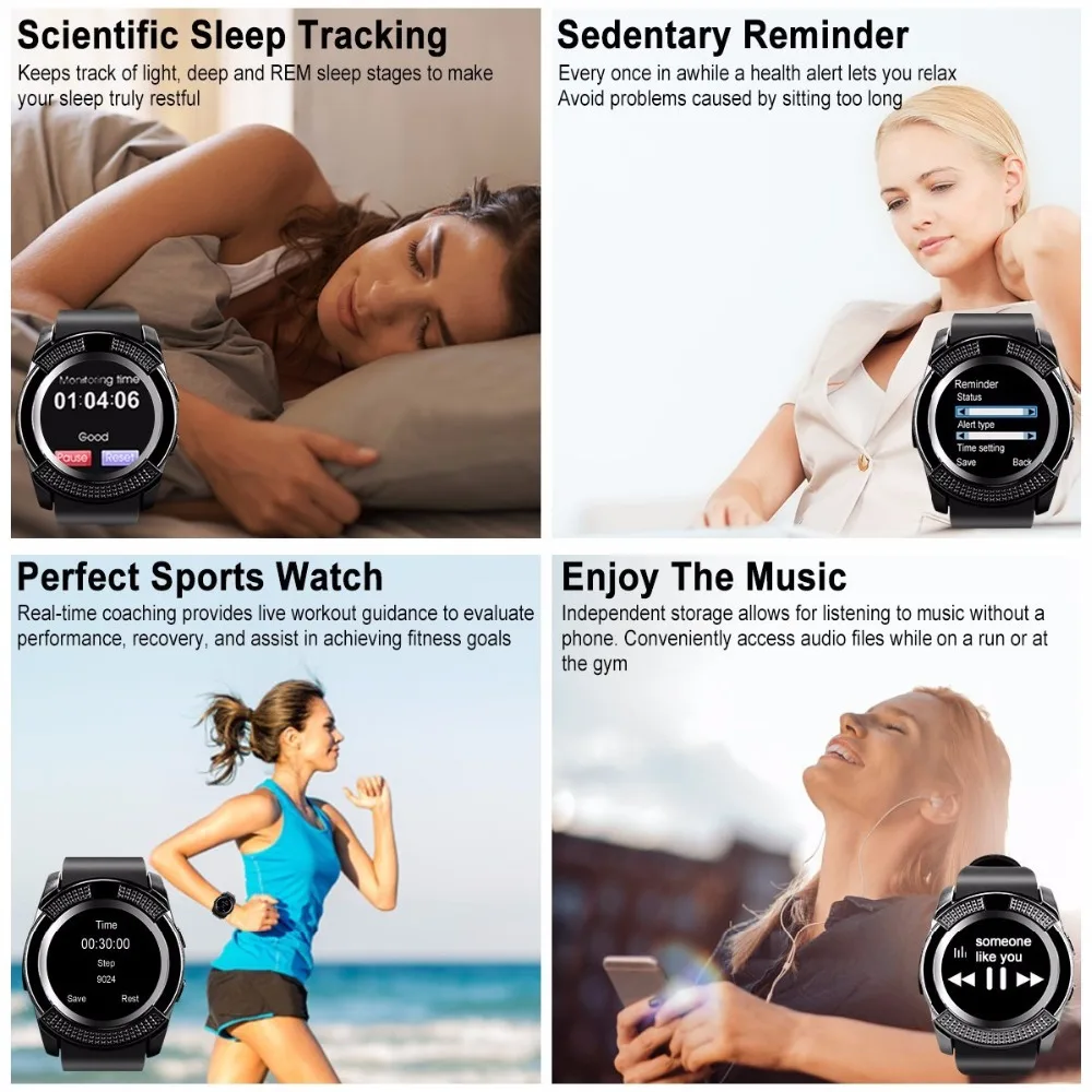 Smart Hodinky Mužov Bluetooth Športové Hodinky Ženy Smartwatch Dotykový Displej Náramkové Hodinky s Fotoaparátom/SIM Karta, Slot Pre Android Telefónu