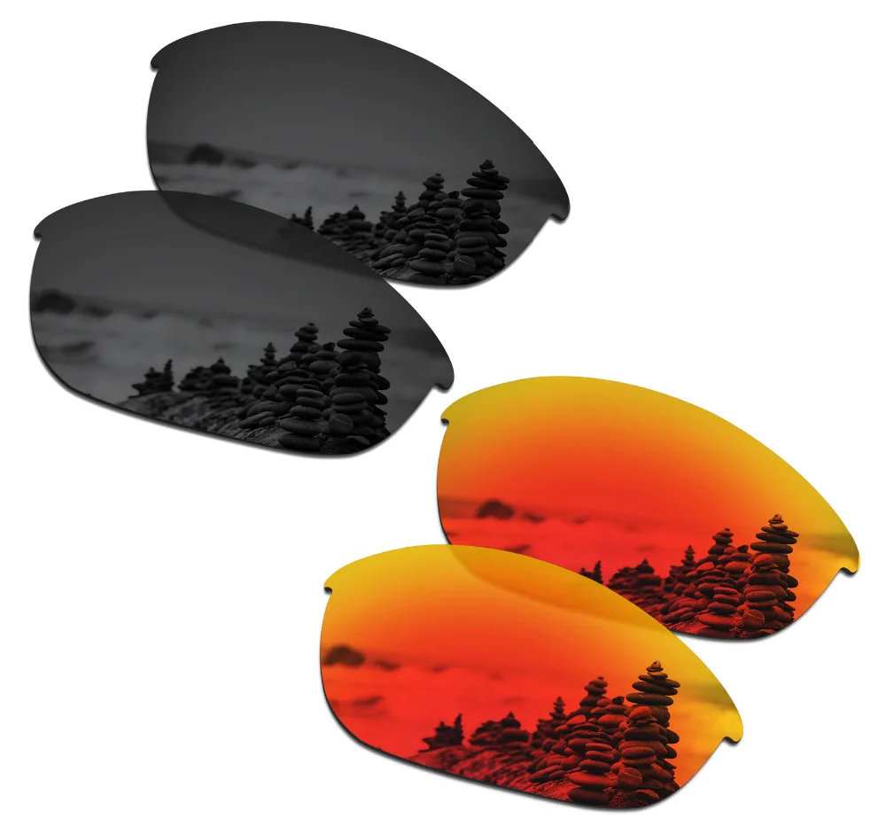 SmartVLT 2 Páry Polarizované slnečné Okuliare Náhradné Šošovky pre Oakley Pol Bunda Stealth Black a Fire Red