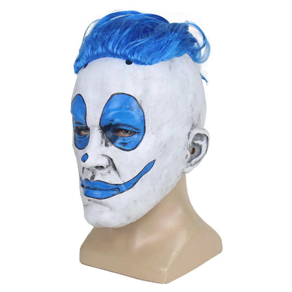 Smiešny Klaun Halloween Halloween Masky Punk Klaun Červené Oči Klaun Latexovú Masku, Modrá Parochňu Cirkus Dance Party Make-Up Party Cosplay Rekvizity