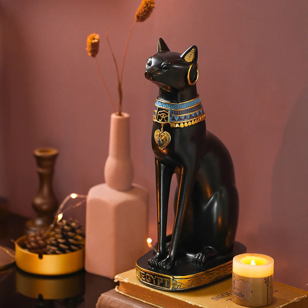 Sochy na Dekoráciu Abstraktné Sochárstvo Domáce Dekorácie Príslušenstvo Afriky Výzdoba Domov Živice Egyptský Dekor Mačka Nábytok