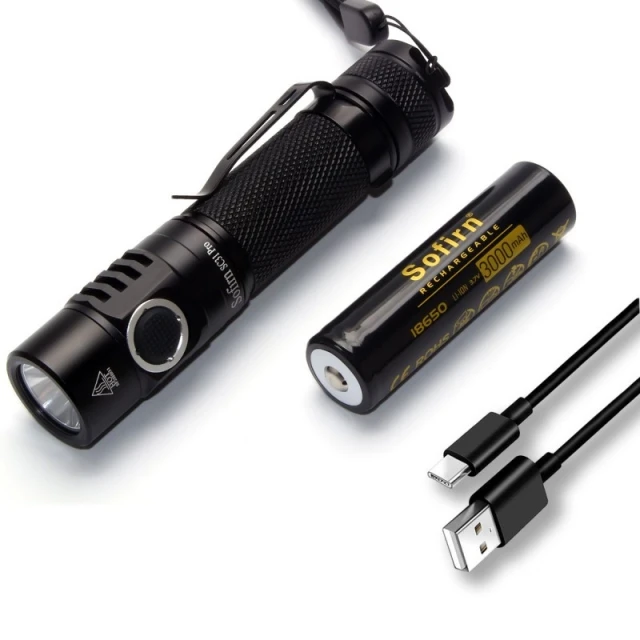 Sofirn Nové SC31 Pro 6500K Výkonné LED 2000l USB Nabíjateľná LED Baterka 18650 Taktické USB Pochodeň s Ukazovateľom