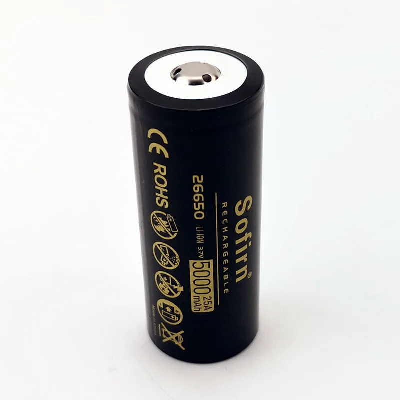 Sofirn Vysoký Odtok 26650 Batérie 5000mAh 25A Skončenie Výkonu 5C 3.7 V Nabíjateľné Batérie s Vysokou Kapacitou Lítiová Batéria
