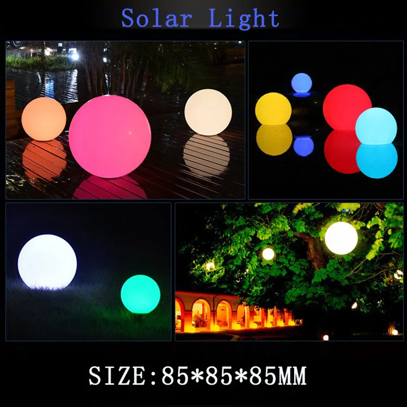 Solárne LED Power Ball Lampa Farby/Trvalý RGB Svetlo Nabíjateľná Bazén a Záhradu Dekor Svetlo JDH88