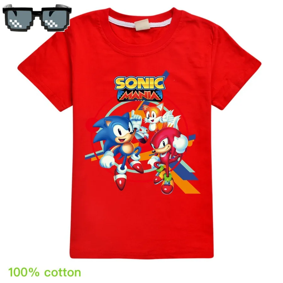 Sonic the hedgehog Oblečenie Dieťa T-shirt Deti Krátke Rukáv Tričko Dievčatá Hore Chlapec Oblečenie Bavlna Dievčatá T-shirt Dieťa Dievča Leta