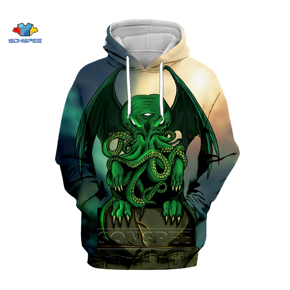 SONSPEE 2020 Módne Mens Hoodies Miskatonic Univerzita Cthulhu Hoodie Lovecraft 3d Tlač Jar Jeseň Streetwear, Mikiny
