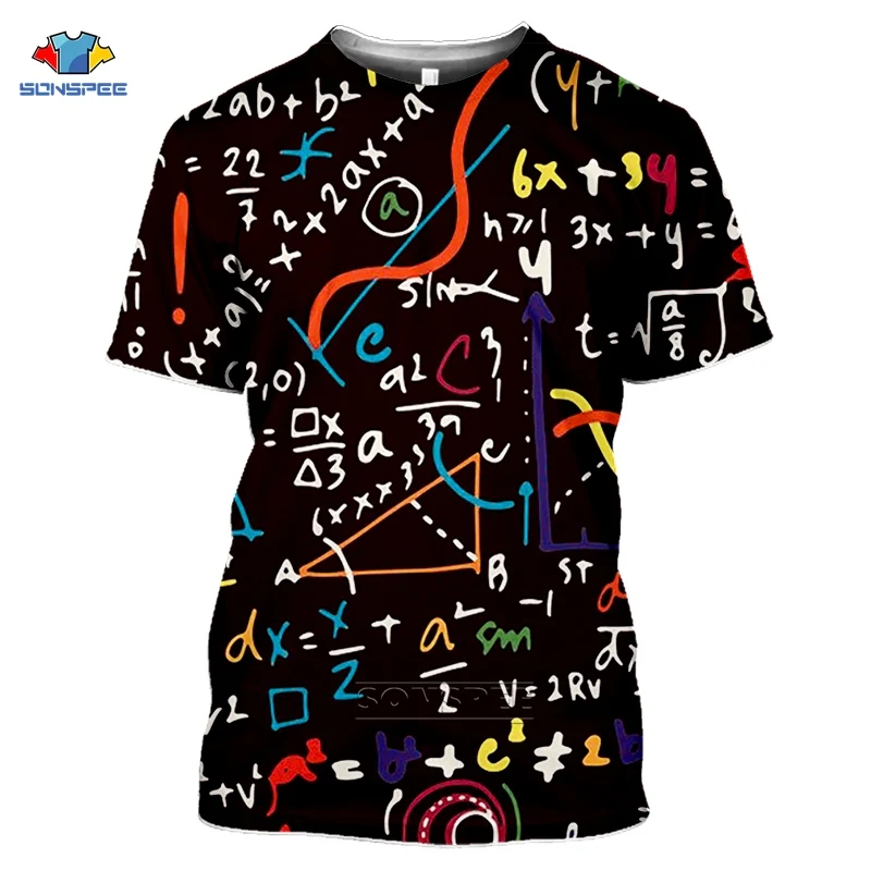 SONSPEE Zábavnej Matematiky Fyziky Vzorca T Shirt Ženy 3D Tlač Matematické Skúmanie Vzorcov Tričko Homme Letné Športové Streetwear Top Čaj