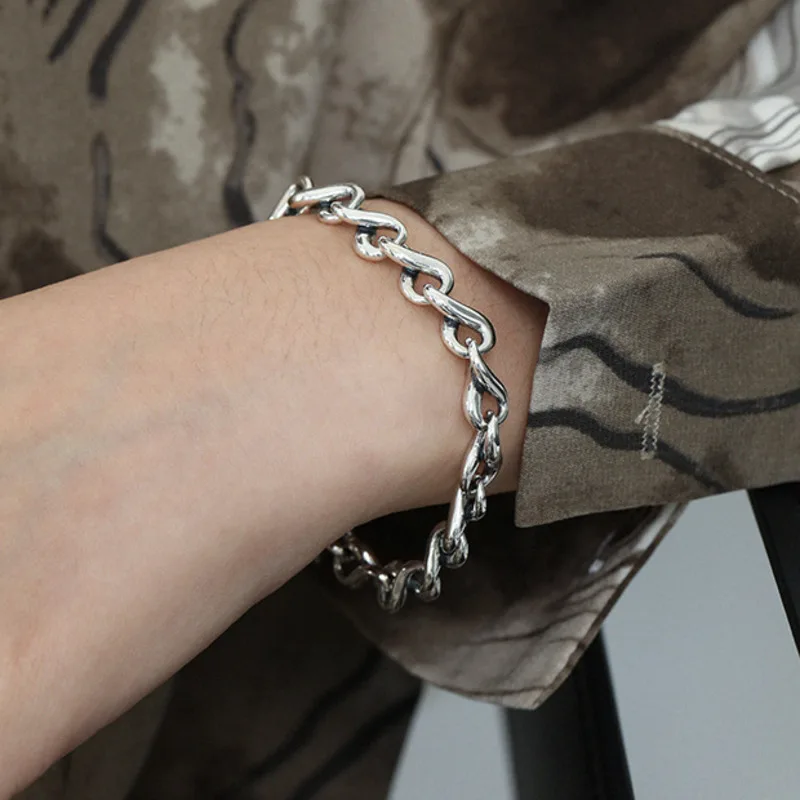 S'STEEL kórejský Náramky 925 Sterling Silver Pre Ženy Geometrické Reťazca Vintage Strany Náramok Armbanden Voor Vrouwen Šperky