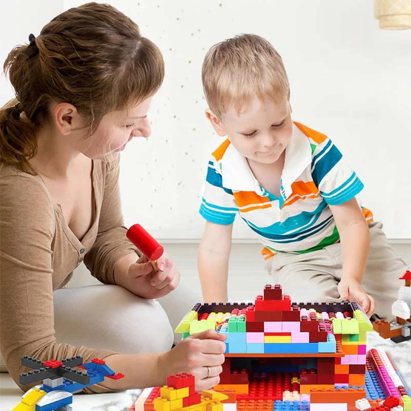 Stavebné bloky sady 300pcs 500pcs 1000pcs klasické mesto tvorca farebné tehly DIY deti vzdelávacie hračky pre deti,