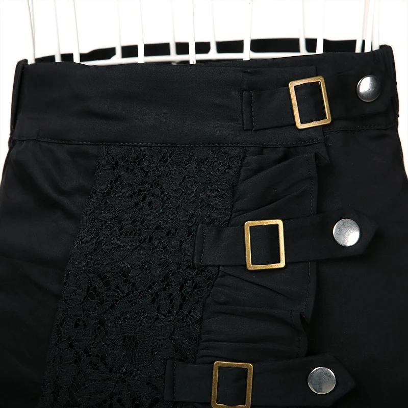 Steampunk oblečenie žien veľká móda čiernej bavlnenej čipky sukne xl veľké goth punk oblečenie femme jupe saias UK dizajnér klub