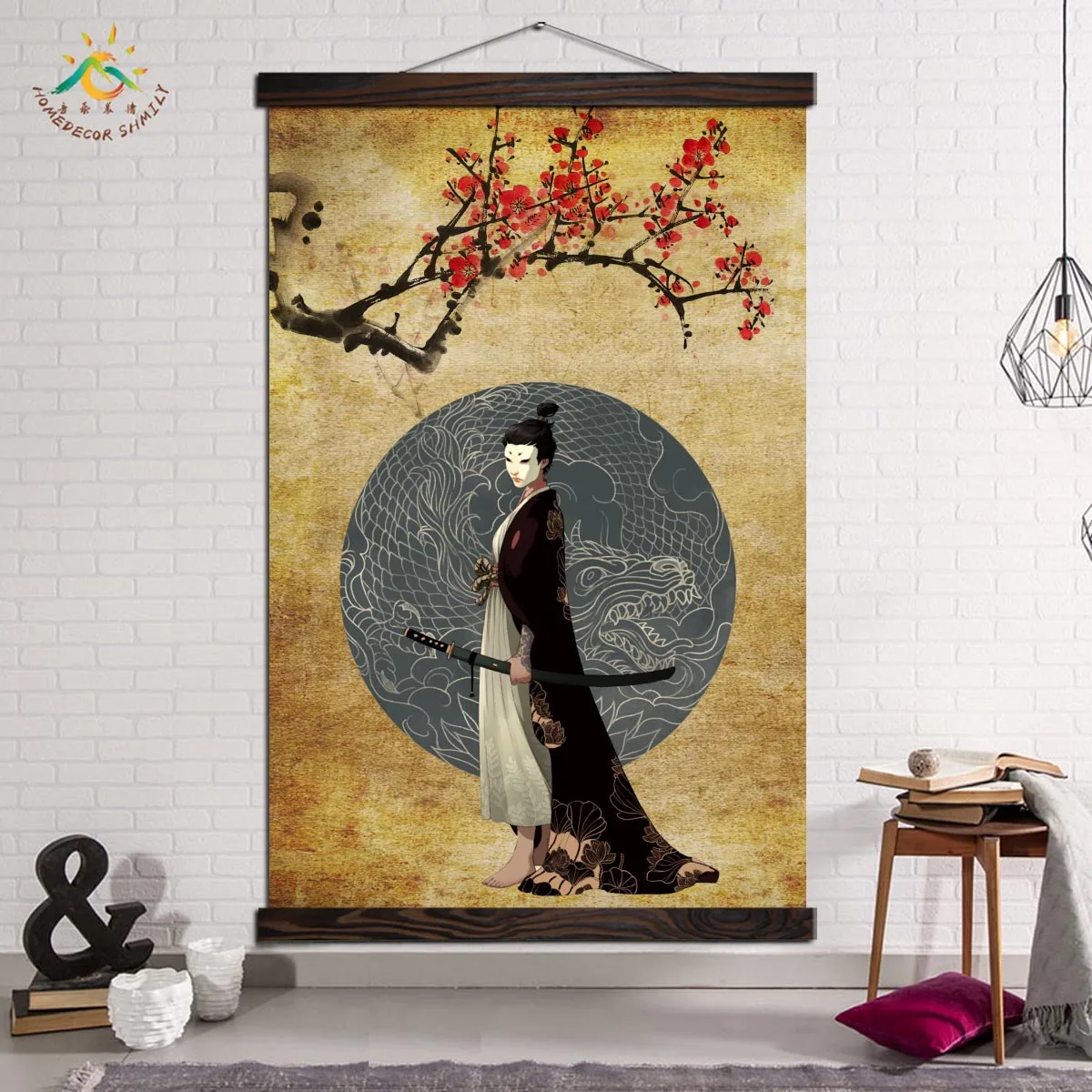 Stenu Plagát dekorácie Plátno na Maľovanie na stenu, plagáty a vytlačí obrázok maľovanie moderného umenia Samuraj Kimono Janpan Žena