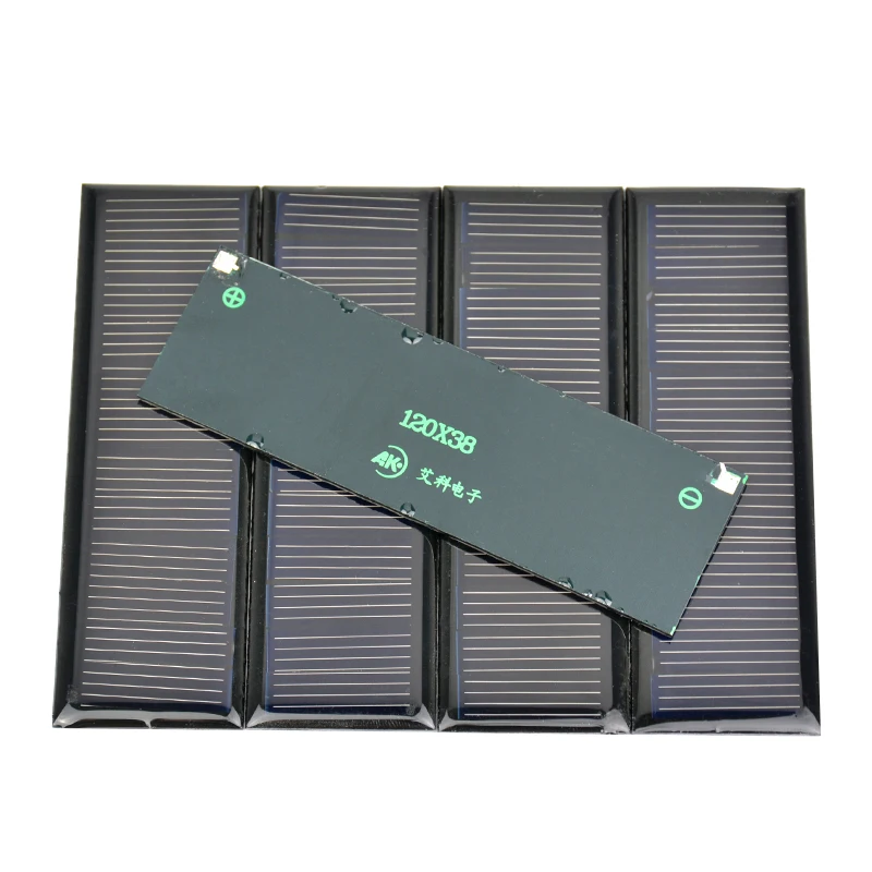 SUNYIMA 5 KS 6V 0,6 W 0.1 A Polykryštalické Kremíkové Epoxidové Solárne Panely 120*38mm Mini Solárne Články Modul Nabíjačka pre DIY Svetlo Lampy