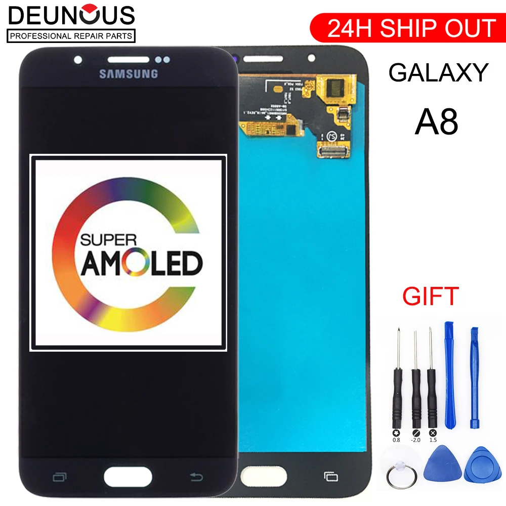 Super AMOLED Displej Pre Samsung Galaxy A8 A800 A8000 A800F LCD Displej Dotykový Displej Digitalizátorom. Montáž