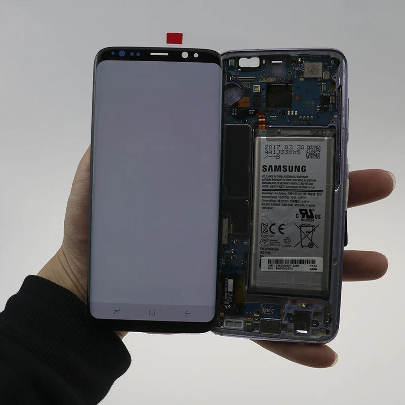 Super AMOLED Pre Samsung Galaxy S8 S8 plus G955f G950F G950U G950FD Burn-v Tieni Lcd Displej Dotykový Displej Digitalizátorom. S Rámom