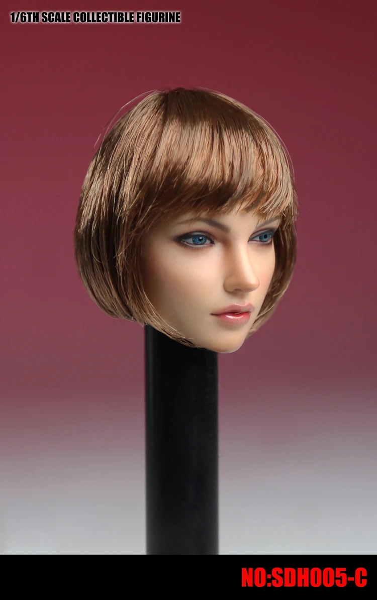SUPER DUCK 1/6 Hlava Samice Sculpt Krátke Vlasy Európskej Krásy Hlavu Rezbárstvo Vyrezávané Sculpt Model SDH005