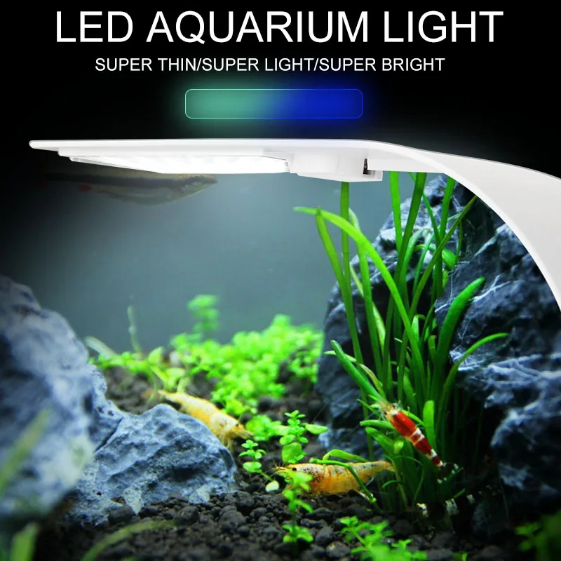 Super Tenký LED Akvarijné Svetlo Osvetlenie rastliny Rastú Svetla 5W/10W/15W Vodných Rastlín Osvetlenie Nepremokavé Clip-on Lampa Pre akvárium