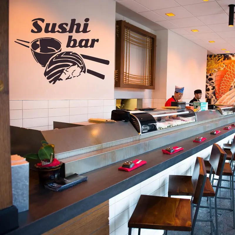 Sushi Odtlačkový Reštaurácia Nálepky, Plagáty Vinyl Stenu Pegatina Quadro Parede Dekor Nástenná Maľba Sushi Nálepky