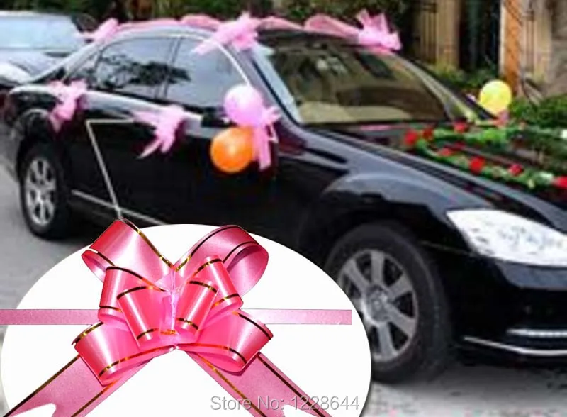 Svadobné auto úplnej garland vytiahnuť luky /Dar páska butterfly na prove strane kvet Narodeninovej party dodávky hračky 100ks/veľa doprava zadarmo