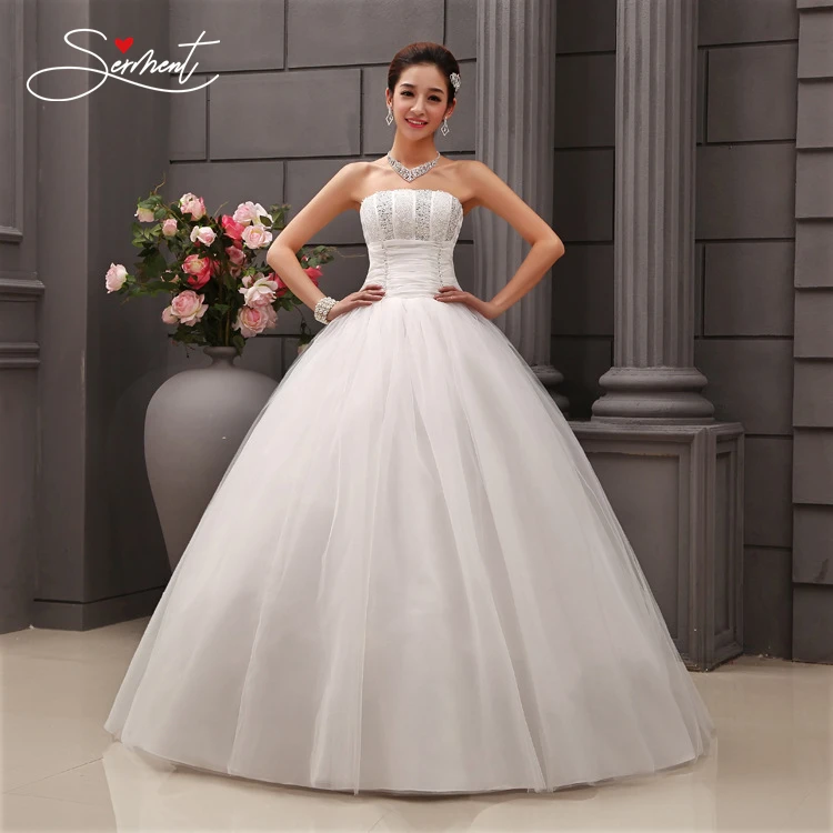 Svadobné šaty nevesty vstupnej biely sen veľká veľkosť trubice top svadobné šaty