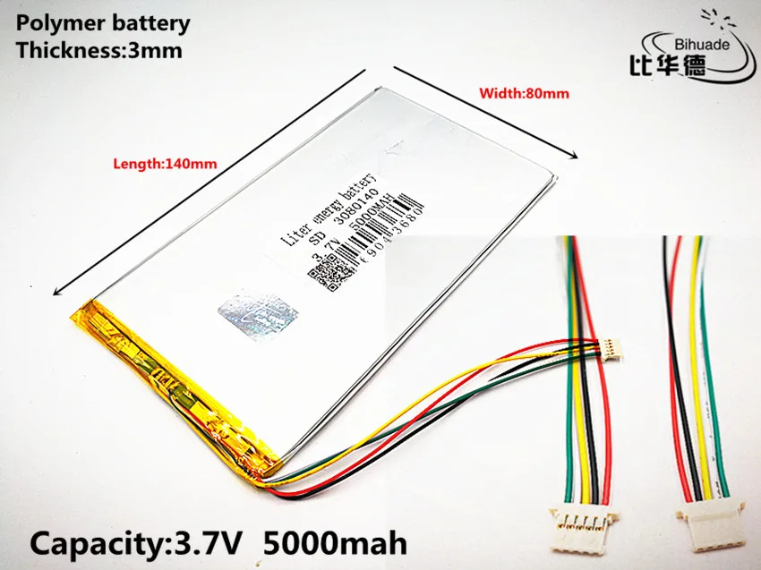 Tablet batéria 3,7 V 5000mAH 3080140 Polymer lithium ion / Li-ion batéria pre tablet pc batérie