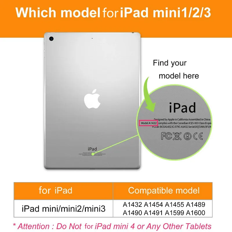 Tablet Case For iPad Mini 123 Prípade, Otáčanie 360 flip PU Kožené puzdro A1432 A1454 A1600 A1490 Inteligentný Kryt so Stojanom Funkcie
