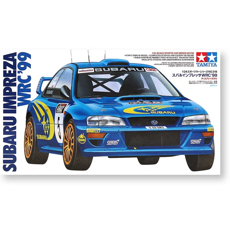 Tamiya Montáž Modelu Auta 1/24 SUBARU IMPREZA WRC 99 Zbierka Plastové Stavebné Súpravy Maľovanie Hračky 24218