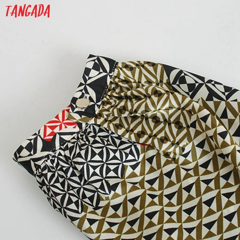 Tangada módne ženy patchwork tlač tričko šaty 2020 nový príchod Dlhý Rukáv Dámske vintage midi Šaty Vestidos 5Z96