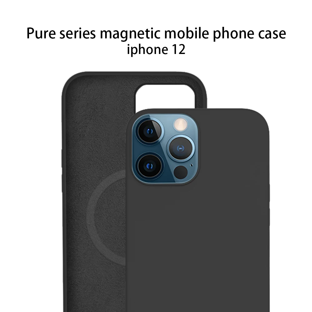 Tekutý Silikón Magnetický Držiak Telefónu puzdro Pre iPhone 12 Pro Ultra Tenké Tekutý Silikónový Magnetický Držiak Telefónu puzdro Pre iPhone 12