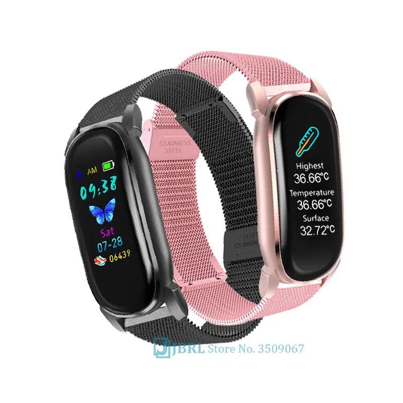 Teplota Smart Hodinky Muži Ženy Smartwatch Elektronika Smart Hodiny Pre Android, IOS Fitness Tracker Pekné Bluetooth Smart-hodinky