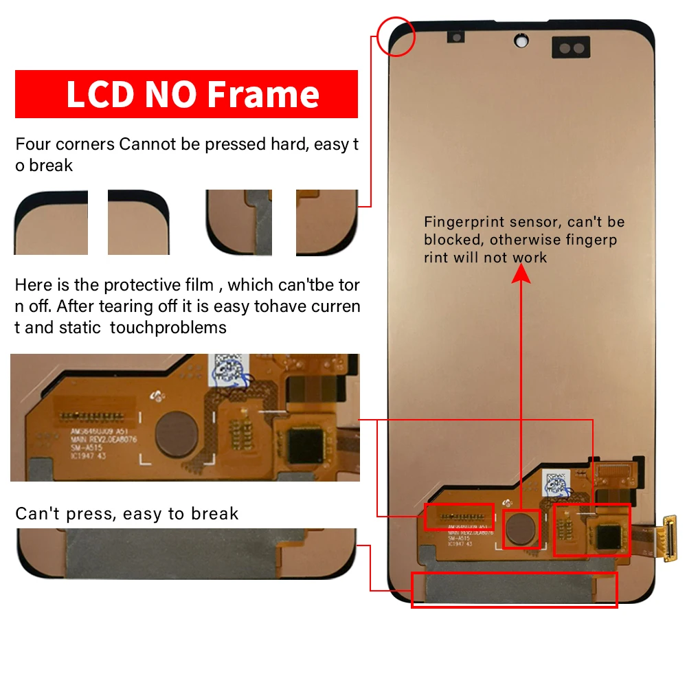 Testované Dobrom Pre Samsung Galaxy A51 LCD A515 A515F A515F/DS A515FD Dotykový Displej S Rámom Digitalizátorom. Montáž A51 L