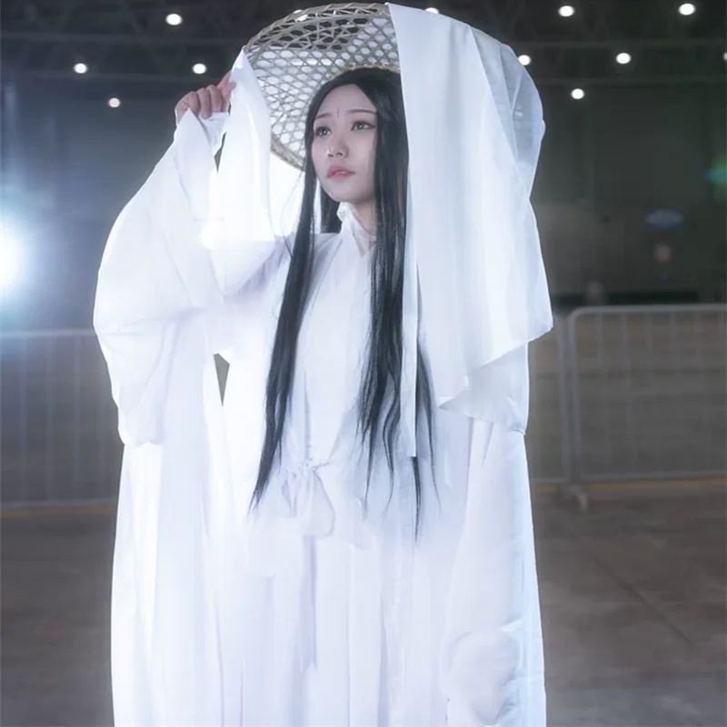Tian Guan Ci Fu Cosplay Xie Lian Cosplay Kostým Xielian Parochne Bambusu Klobúk Prop Čínsky Hanfu Šaty Anime Oblečenie, Ženy, Muži