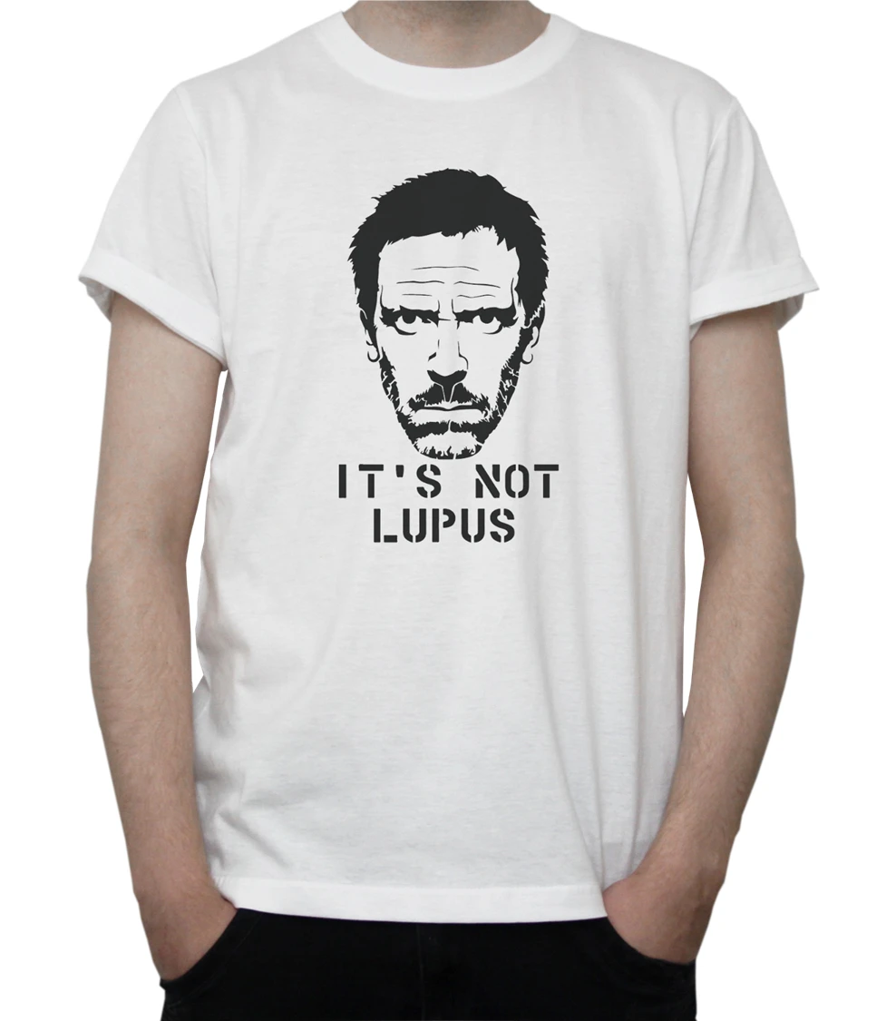 To Nie JE Lupus Hugh Laurie T-Shirt Zábavnej Televíznej Show Doktora Dom M D Sivá Biela Graphic Tee Tričko