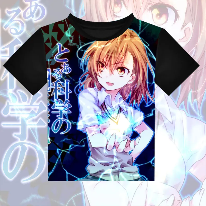 Toaru Kagaku č Railgun T-shirt Anime Urýchľovač Misaka Mikoto Cosplay tričká Na Bežné Aru Majutsu č Index Topy Tees Nové