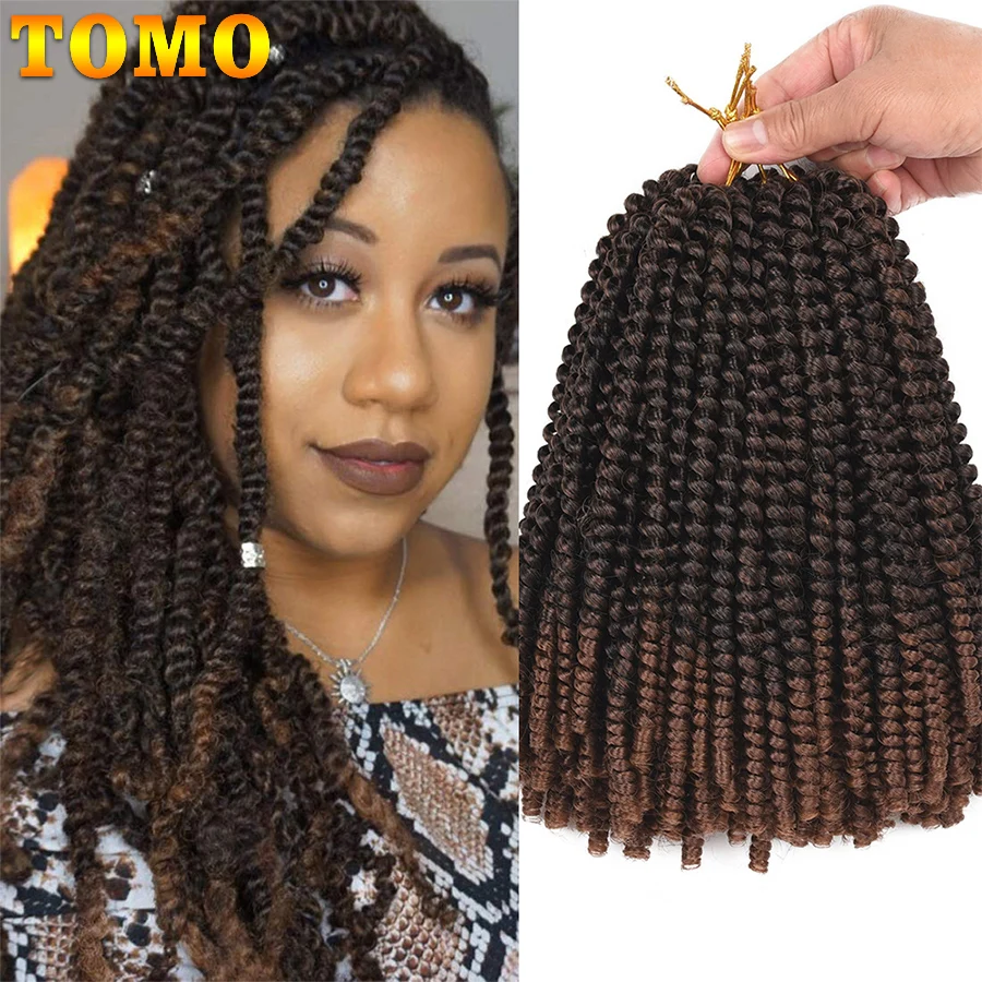TOMO Afro Ombre Jar Twist Háčkovanie Vlasy 20Strand Háčkovanie Sieťky, Vášeň Twist Syntetické Pletenie predlžovanie Vlasov Jamajka Bounce