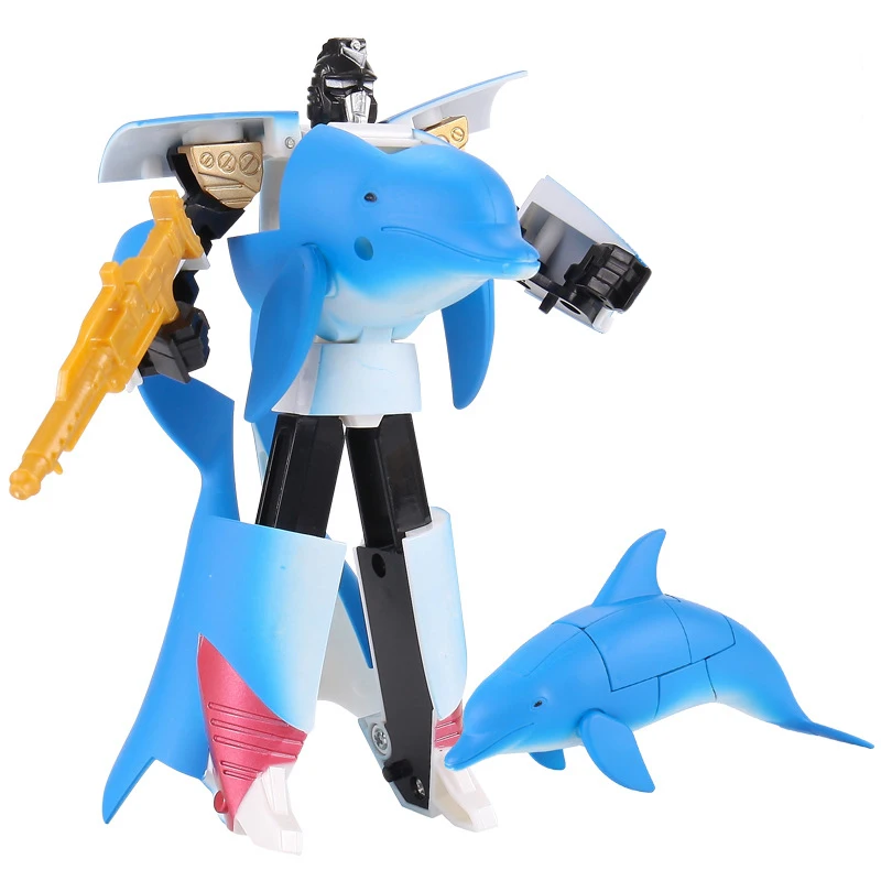 Transformácia Sea Life Robot Hračky Kosatka Delfín Veľký Biely Žralok Deformácie Plastové Chlapci Akcie Obrázok Deti Hračky